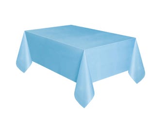 Baby Blue Table Cover - blue baby shower decorations