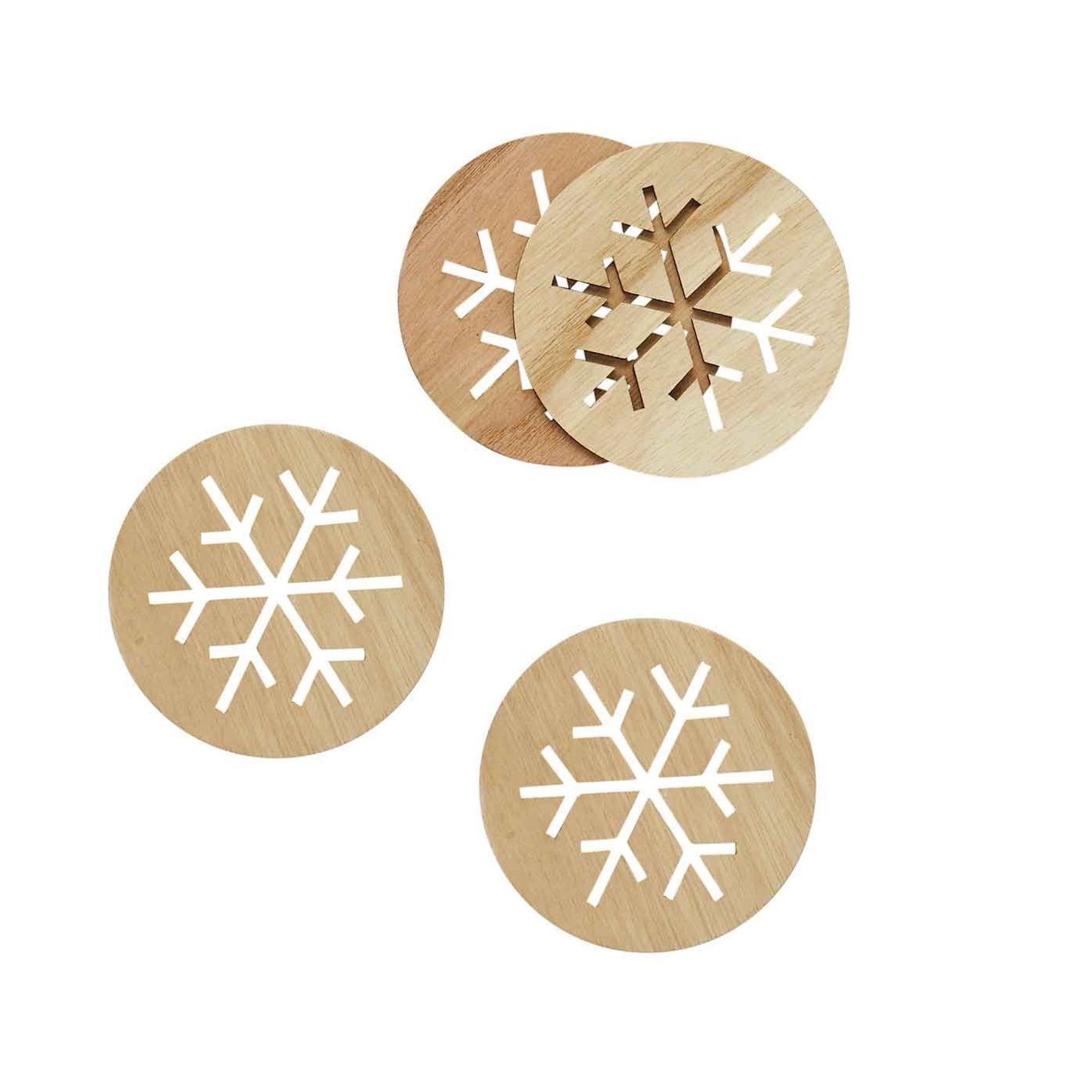 Wooden Snowflake Coasters Wooden Christmas Decorations, Christmas Home