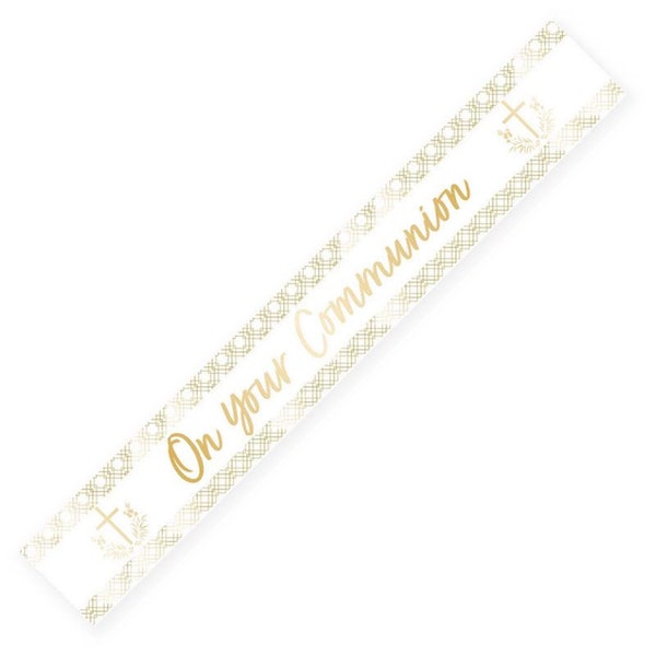 On Your Communion Banner - holy communion decorations, holy communion banner, holy communion party decoration, gold holy communion decor