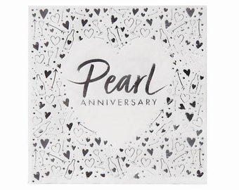 Pearl Anniversary Napkins - pearl anniversary decorations, pearl wedding anniversary, anniversary party decor, anniversary table decor