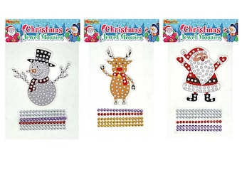 Two Christmas Jewel Mosaics - christmas stocking fillers for kids, advent calendar fillers, christmas eve box fillers