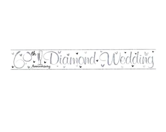 Diamond Anniversary Banner - 60th wedding anniversary decorations