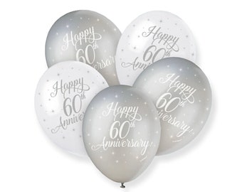Diamond Anniversary Balloons - 60th wedding anniversary decorations