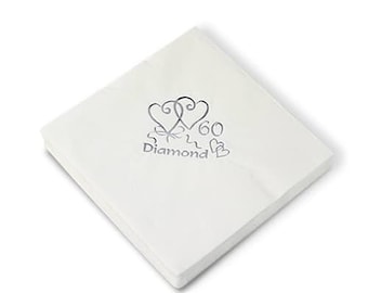 Diamond Anniversary Napkins - 60th wedding anniversary decorations