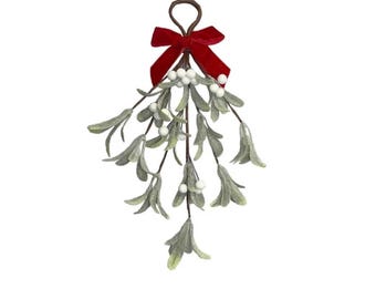 Artificial Mistletoe Sprig - hanging mistletoe ornament, christmas home decorations