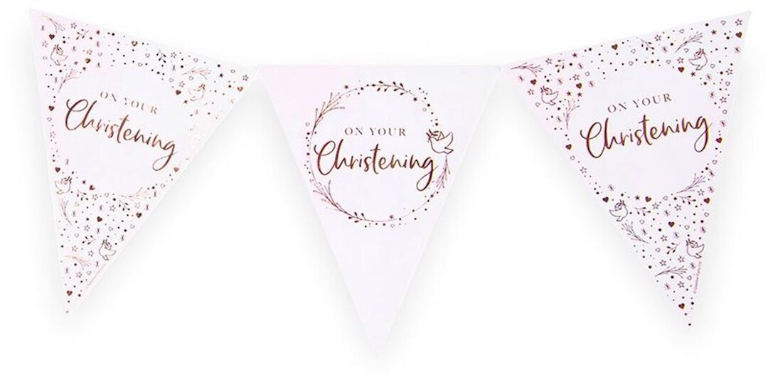 On Your Christening Bunting, Pink Christening Decoration Baby Girl Christening Decoration