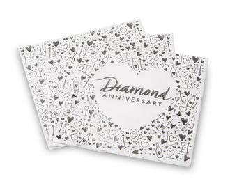 Diamond Anniversary Napkins - 60th wedding anniversary decorations