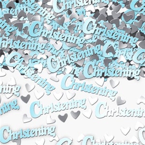 Christening Confetti - Blue, christening table decorations, blue christening decorations, baby boy christening decorations