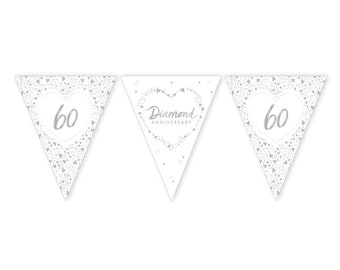 Diamond Anniversary Bunting - 60th wedding anniversary decorations