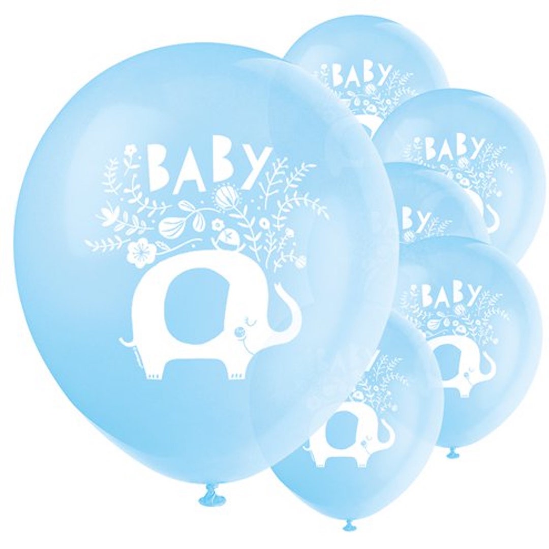 Baby Elephant Balloons Baby Shower Balloons Boy, Blue Baby Shower
