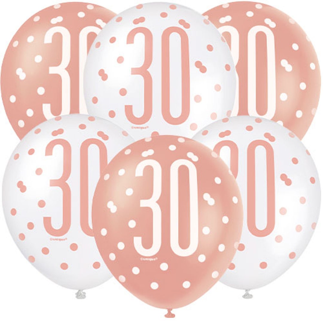 30th Birthday Rose Gold Balloons, Rose Gold 30th Birthday Party