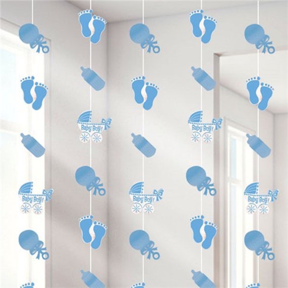 Blue Baby Shower Hanging Decorations Blue Baby Shower Hanging Decorations