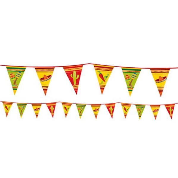 Mexican Fiesta Bunting - 6m, summer party decoration, outdoor summer party decorations, garden party decorations, outdoor bunting waterproof