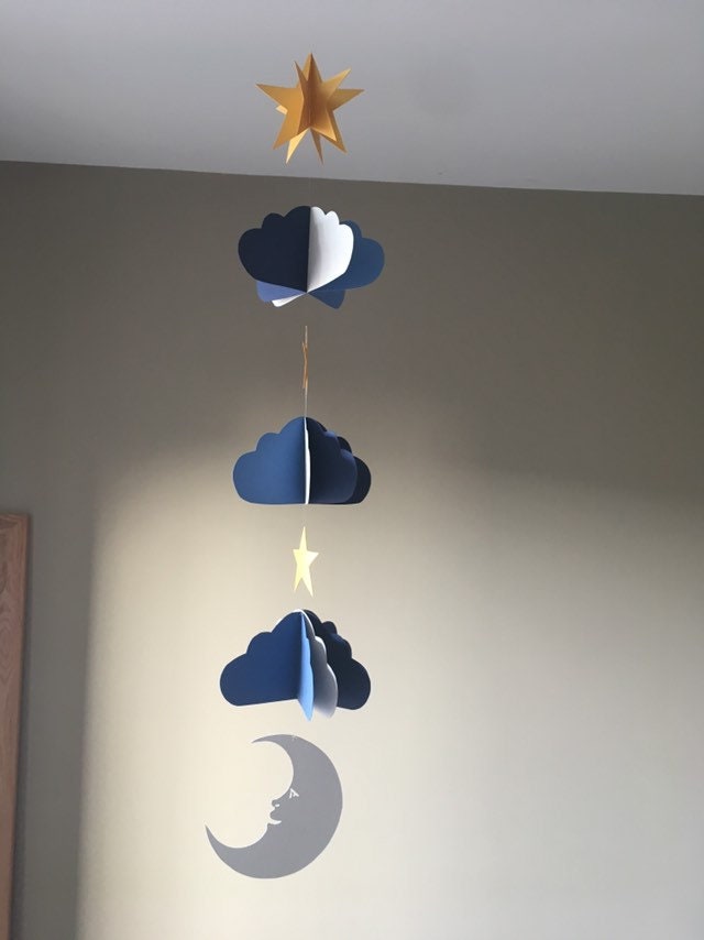 Guirlande Lune Mobile Bébé Étoile