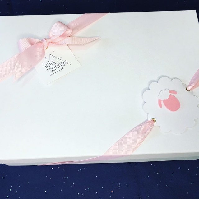 Boîte Cadeau Blanche et Rose Tendre Pour Mobile