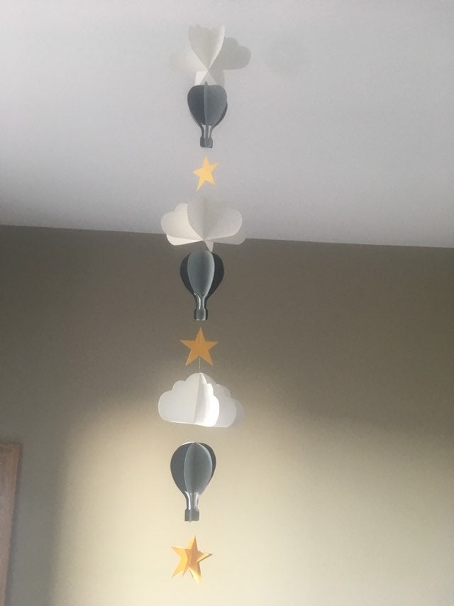 Guirlande Décoration Chambre Montgolfières Grises