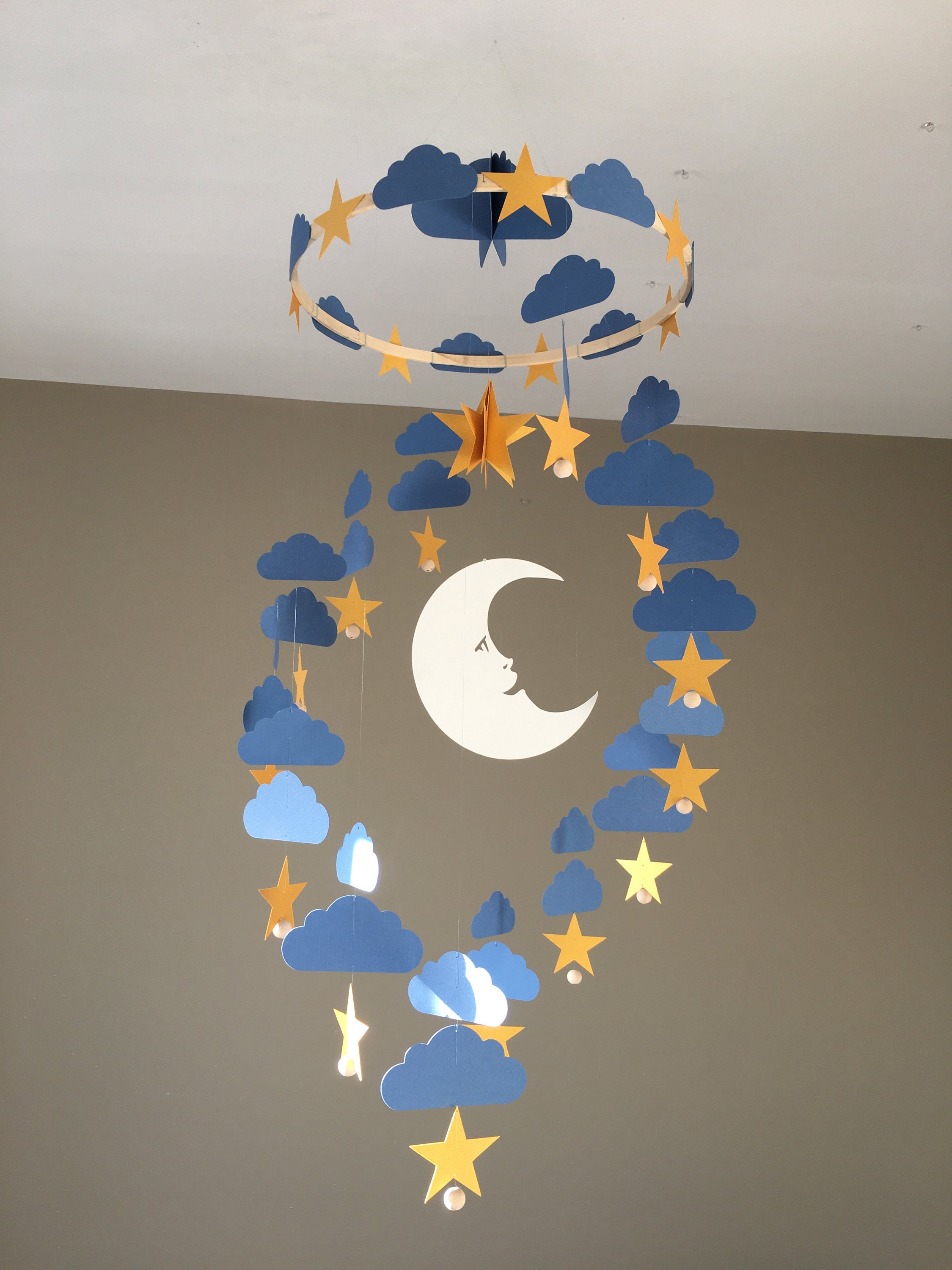 Affiche nuage, étoile et lune chambre bébé & enfant – Mon alpaga