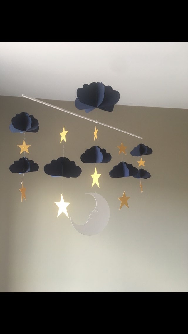 Mobile Bébé Lune Étoile Nuage Unisexe Montessori Origami