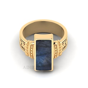 Labradorite Gemstone Gold Filled Ring, Huge Gemstone Ring, Cocktail Royal 18k Gold Filled Ring For Women, Birthday Gift