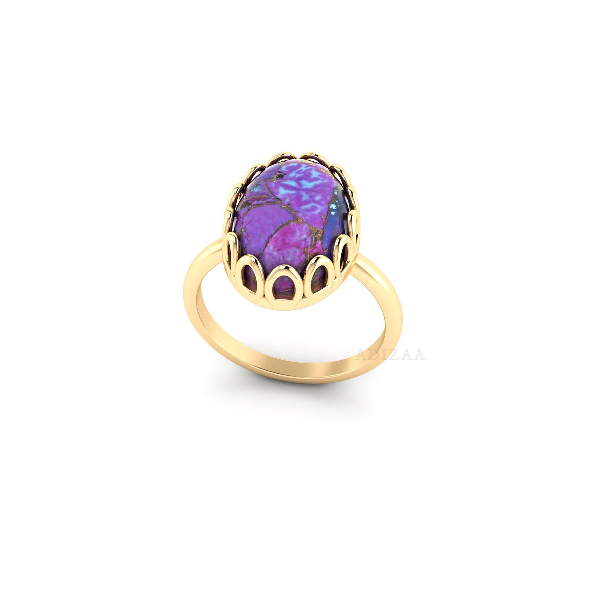 Bejeweled Tear Shaped Ring Purple Rhinestones Size 8.5 Adjustable