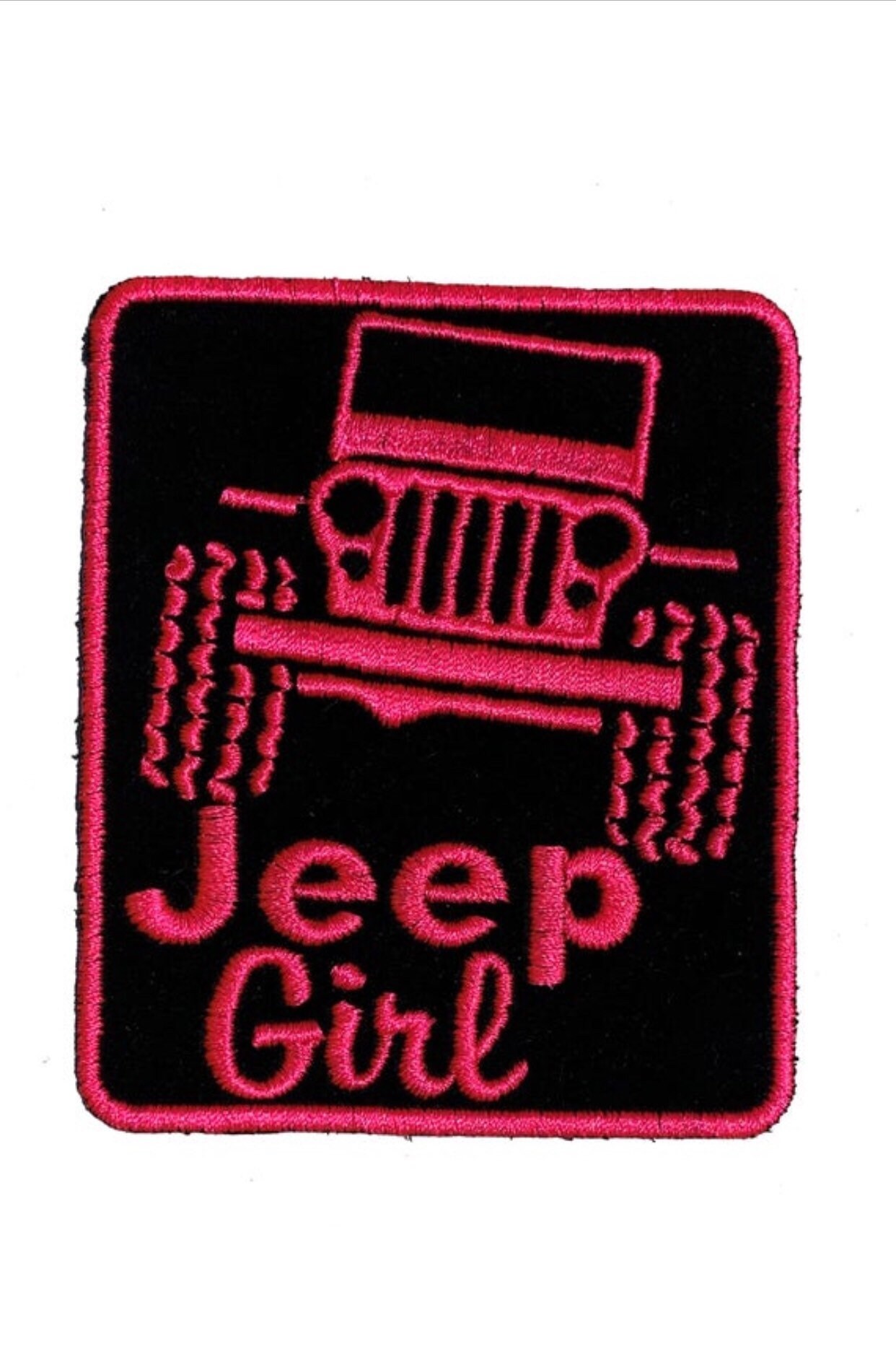 Vintage Style Hot Pink Jeep Girl Patch