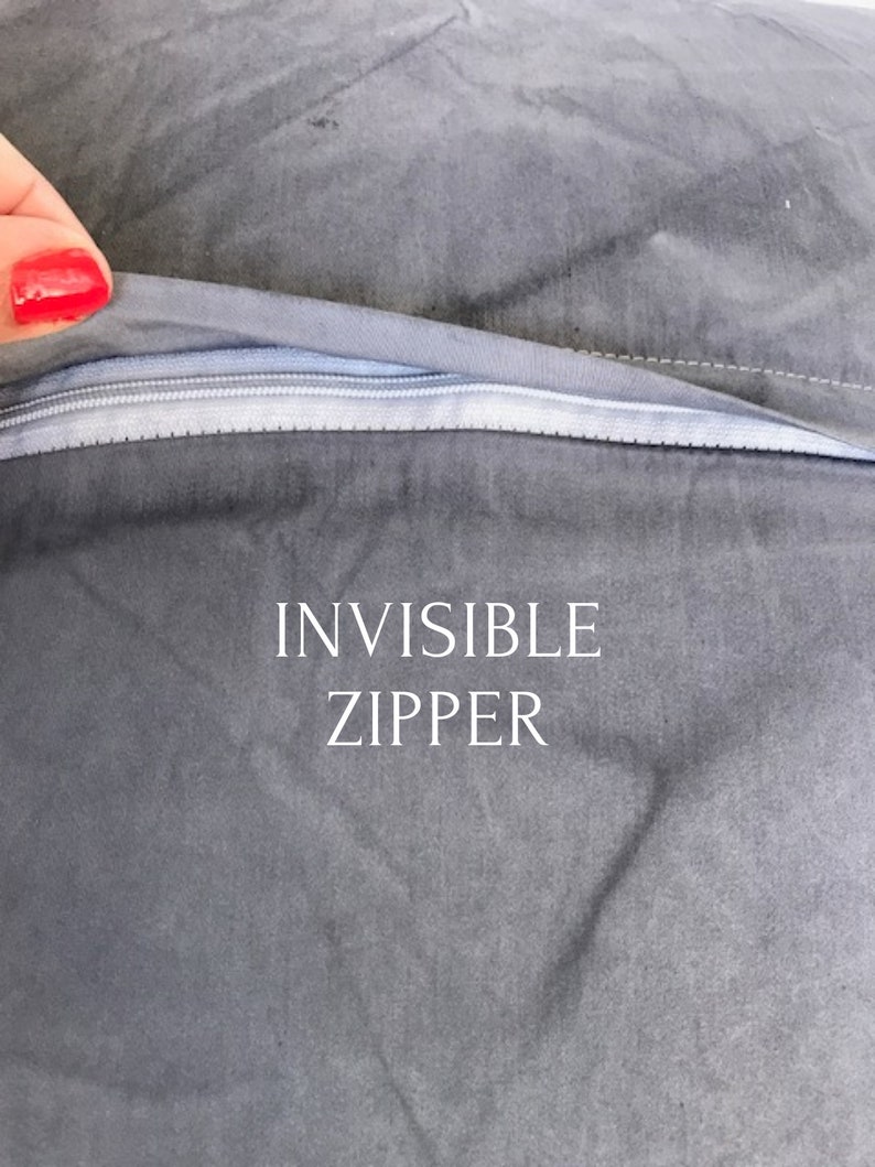 Couch cushion cover with zipper. 20x20 gray pillow cover. Etsy