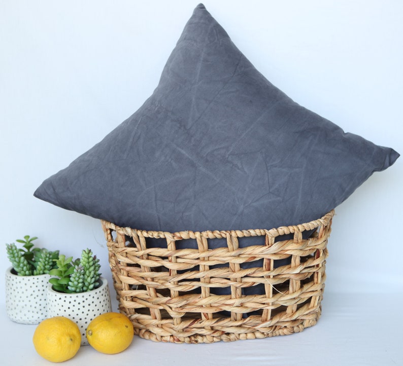 Couch cushion cover with zipper. 20x20 gray pillow cover. Etsy