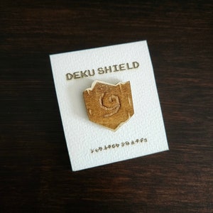 Deku Schild | Zelda | Holz Pin Abzeichen | 3mm