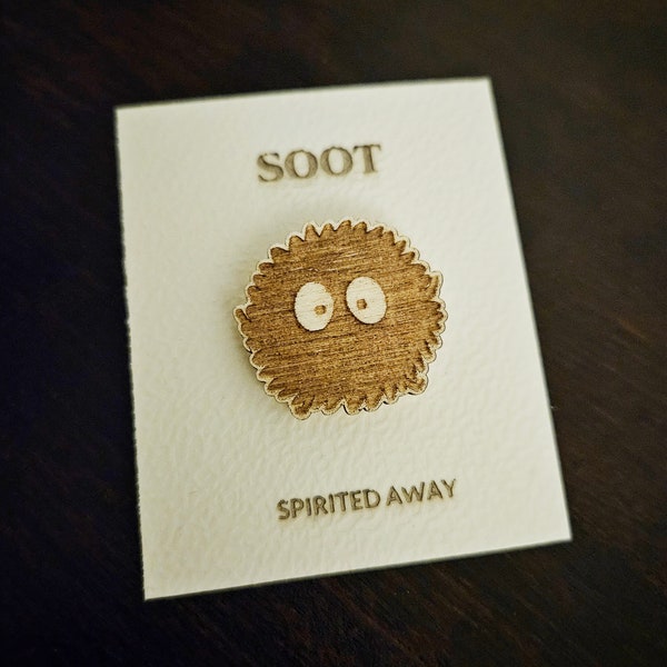 Soot Sprites | Studio Ghibli | 1 pin Wooden Pin Badge | 3mm