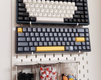 Mechanical Keyboard Display Mount Holder 1 pair | IKEA SKÅDIS or UPPSPEL pegboard accessory | 3D print | 24mm | 27mm