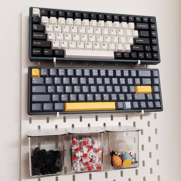 Mechanical Keyboard Display Mount Holder 1 pair | IKEA SKÅDIS or UPPSPEL pegboard accessory | 3D print | 24mm | 27mm