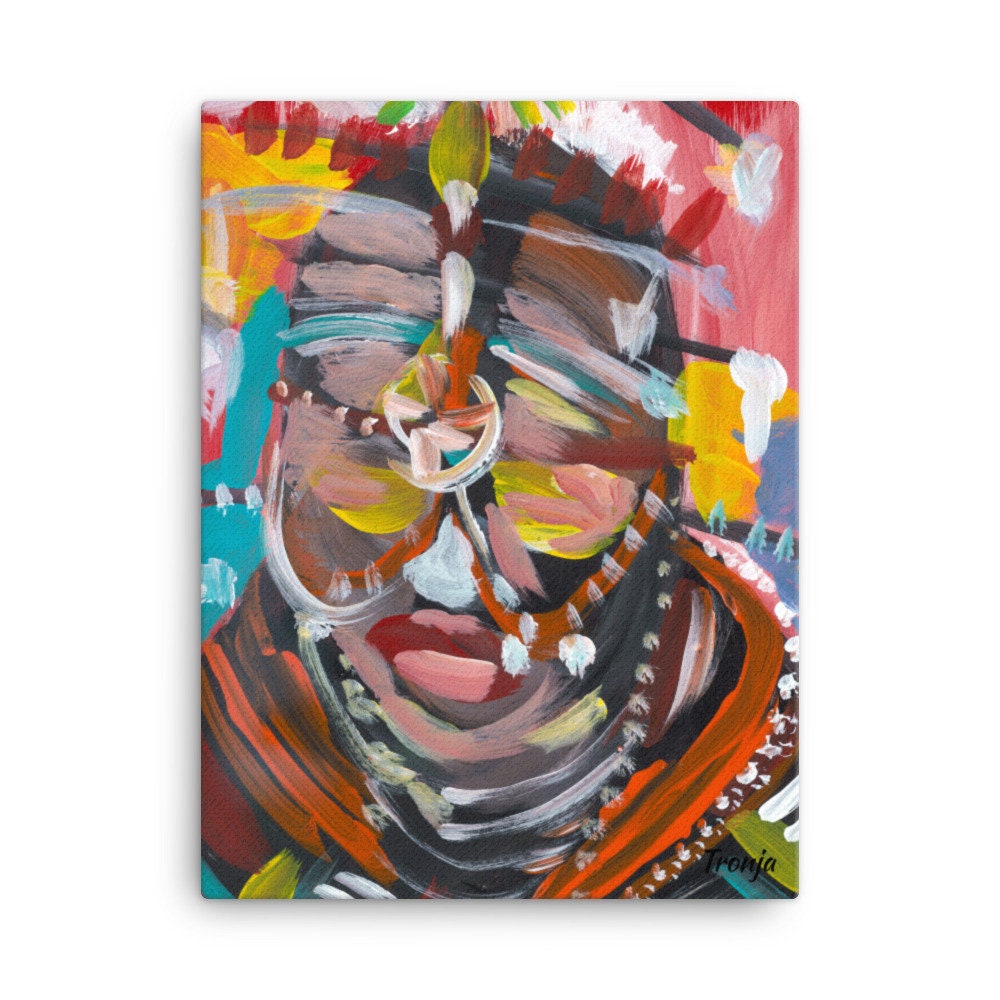 Grande Impression sur Toile, Art Abstrait, de La Royauté, Coloré, Rituel Par Tronja