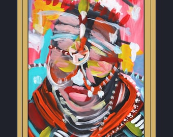 &quot;Große Leinwand Druck, Abstrakte Kunst, Ritual Kunst, &quot;&quot;Ritual&quot;&quot; by TRONJA