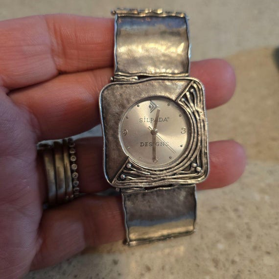 Vintage Silpada Designs Sterling Silver with Hammered Finish Watch