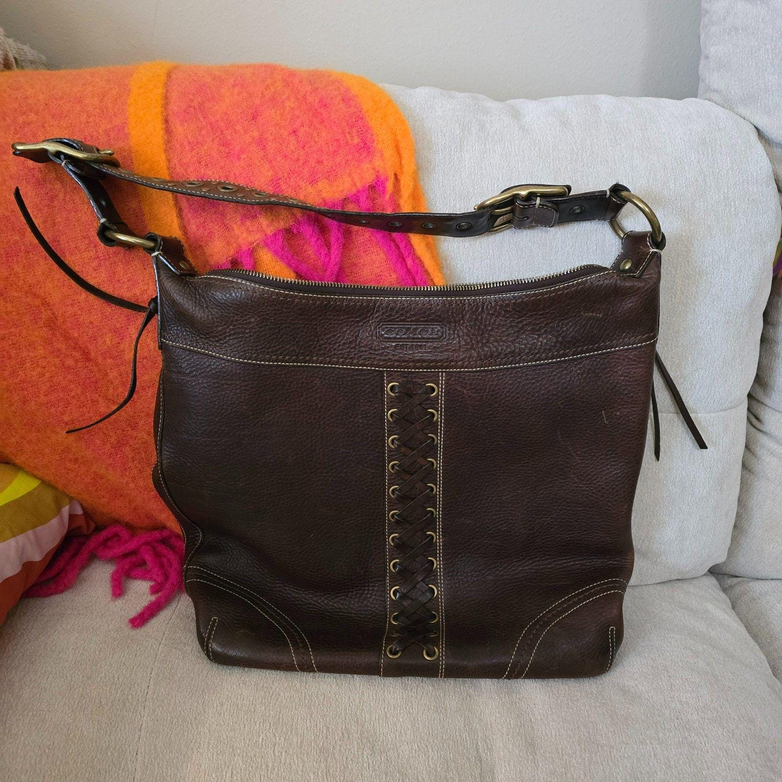 Vintage Coach Legacy Leather Lace up Hobo Bag 10400 - Etsy