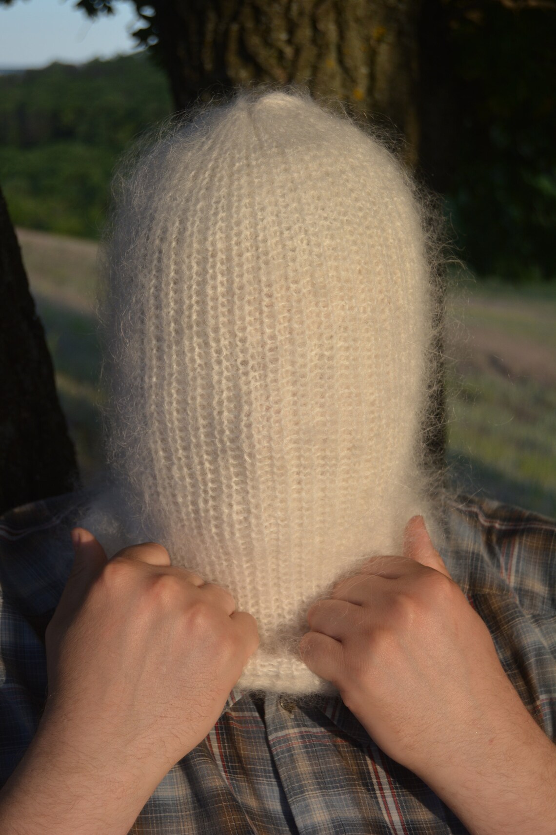 black mohair balaclava