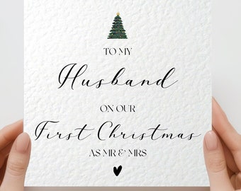 Husband Christmas Card First Christmas As Mr And Mrs First Christmas Married 1st Christmas As Married Couple From Husband From Wife