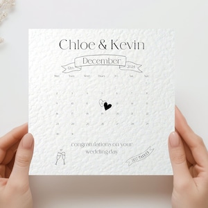 Tarjeta del día de la boda Felicitaciones por la tarjeta del día de su boda Fecha y nombres de la boda Tarjeta feliz para la feliz pareja del día