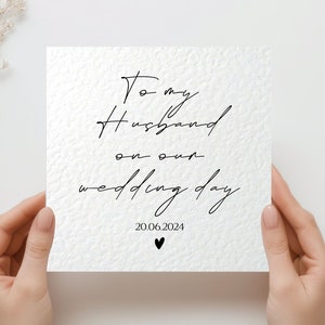Zu meinem Mann an unserem Hochzeitstag quadratische Karte von Mann zu Frau oder Frau zu Mann Hochzeit Morgen Karte Hochzeit Tag Braut Mann Geschenk
