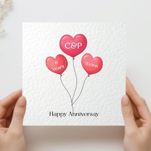 Verjaardagskaart Eerste huwelijksverjaardagskaart met gepersonaliseerde datum voor man vrouw partner vriendin vriend