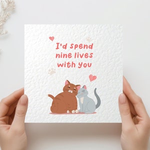 Tarjeta de amor de gatos Tarjeta de aniversario de bodas para esposo, esposa, pareja, novia, novio Tarjeta de San Valentín