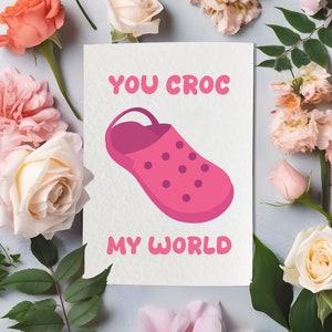 Carte Crocs de la Saint-Valentin | Carte de Saint-Valentin drôle | Carte de voeux petite amie petit ami femme mari | Carte de Saint-Valentin avec enveloppe blanche A6
