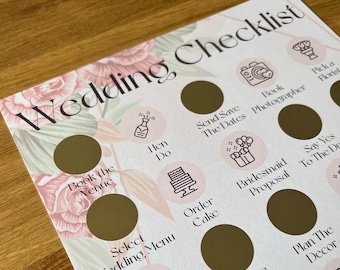 Wedding Checklist Scratch Off Poster / Engagement Gift / Wedding Planning