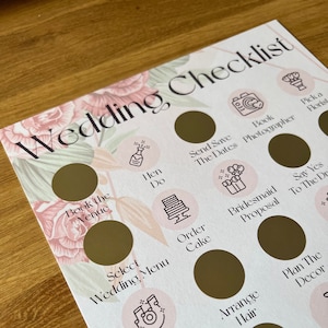Hochzeits-Checkliste Rubbelposter / Geschenk zur Verlobung / Hochzeitsplanung