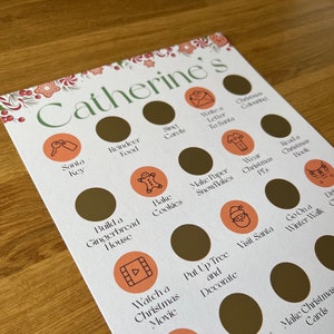 Personalized Christmas Activity Scratch Off Poster: Family Fun (A4)