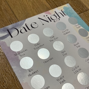 Poster gratta e vinci per la serata romantica A4 / Poster gratta e vinci per la coppia A4 / Fidanzata Fidanzato / Regalo di compleanno per San Valentino / Argento Oro Rosa Oro