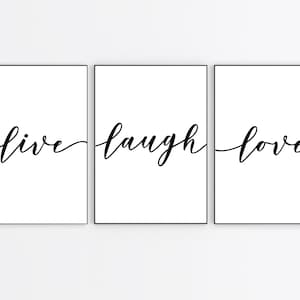 Live Laugh Love Set Of 3 Wall Prints A4