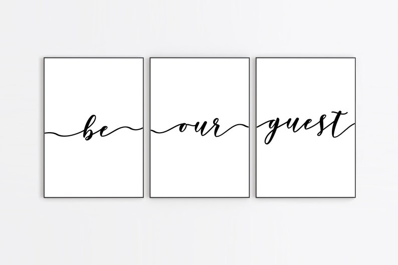 Be Our Guest Set Of 3 Wall Prints / Home Gift / Home Prints image 1