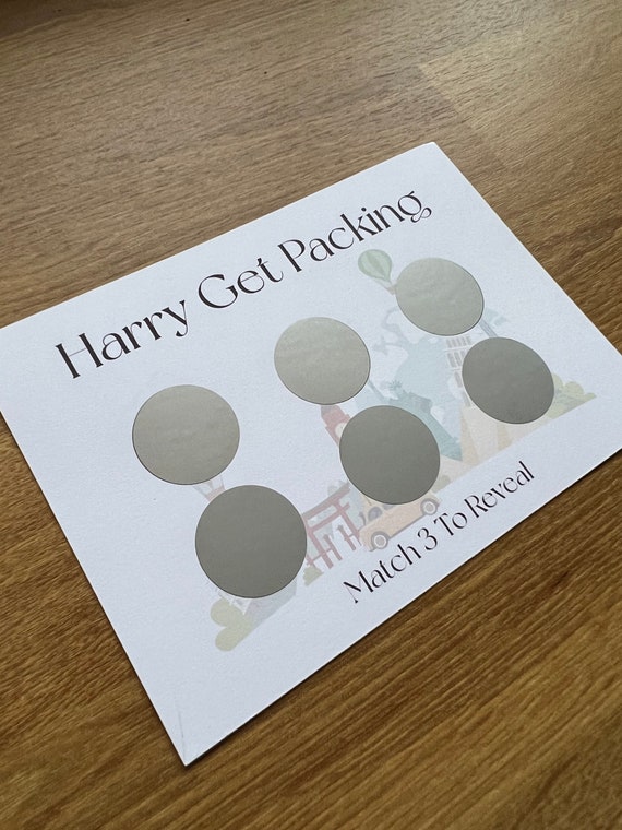 Holiday Destination Scratch Card: Surprise Trip Reveal with Envelope