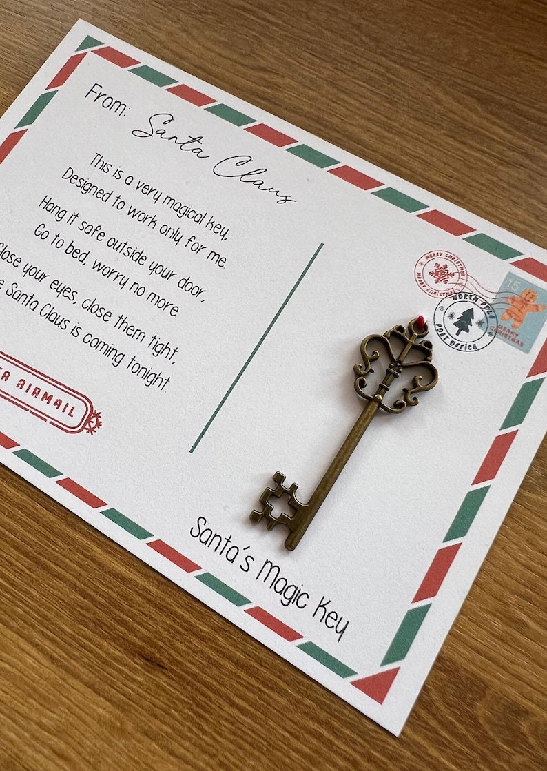 Santa's Magic Key Kids Christmas Santa Key for House Without Chimney